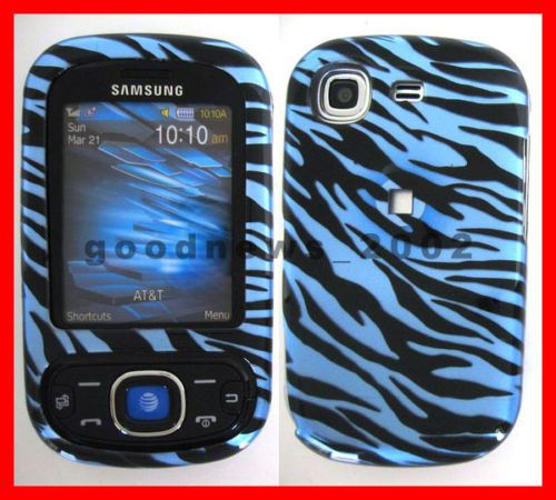 BLUE ZEBRA COVER CASE AT&T SAMSUNG STRIVE A687 PHONE  