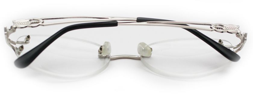 Barely There Reading Glasses Rimless Pretty Metal Trim  