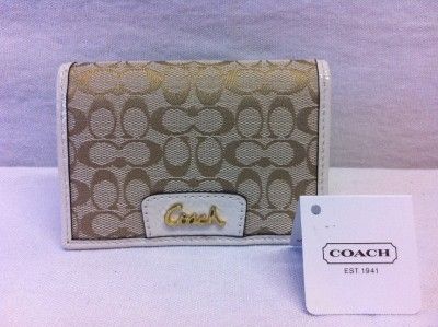 NWT $78 COACH SIGNATURE BUSINESS CARD CASE WALLET (F61482)  