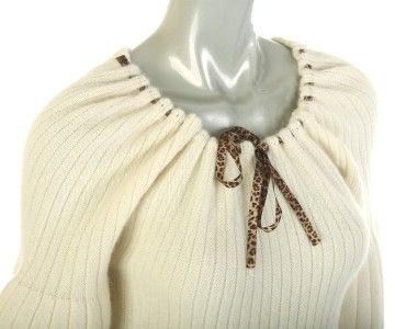 NEW GALLIANO LADIES IVORY LAMBSWOOL TIE NECK ADORABLE TUNIC DRESS 