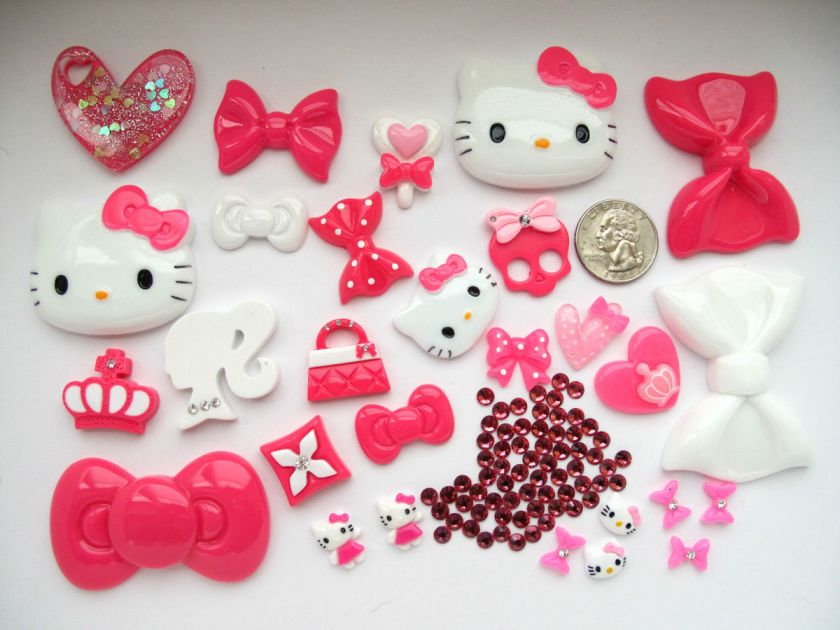 Hello Kitty Bling Bling Flatback Resin Cabochon/ Rhinestone Deco Kit 