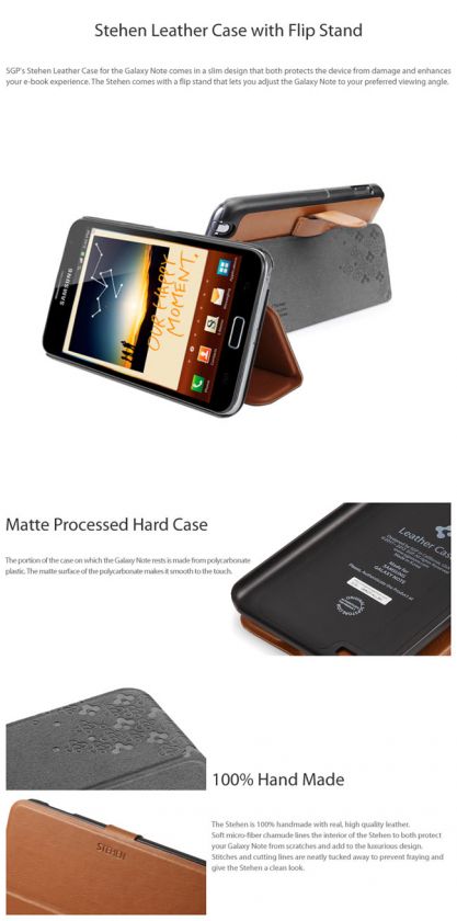   Galaxy Note Leather Case Stehen Series   Brown 8809342113100  