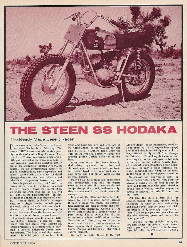 1967 Hodaka Steen SS Motorcycle report 12/21/11  