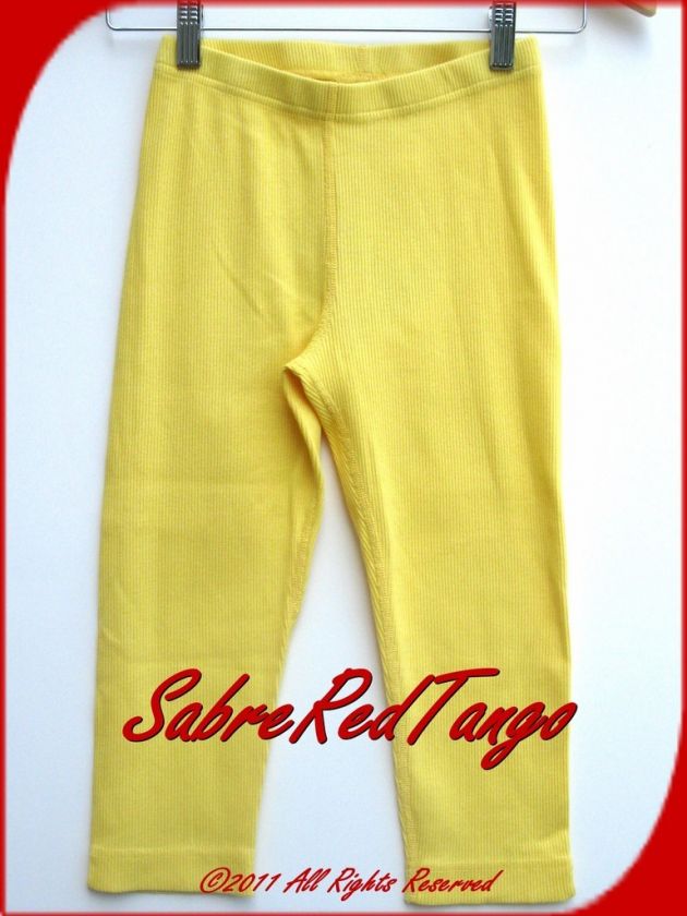   HANNA ANDERSSON COTTON RIB CAPRIS LEGGINGS SUN UP YELLOW 150 12  