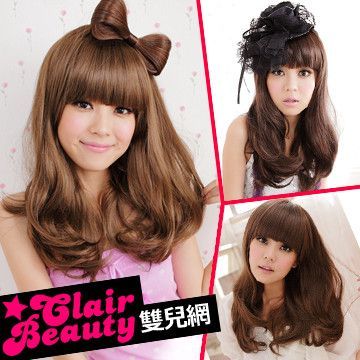   bangs natural curly medium Full hair wig & Cap S0022 LWXW3009  