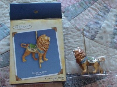   Majestic Lion Hallmark Keepsake Ornament #1 Carousel Horse MIB  