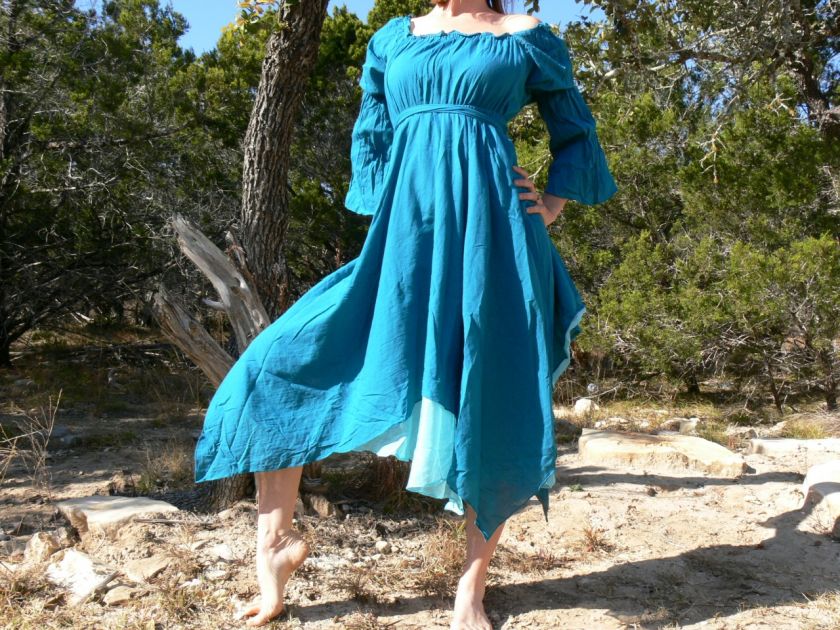   Dress Layered With Sleeves Pirate Wench Renaissance Costume Blue