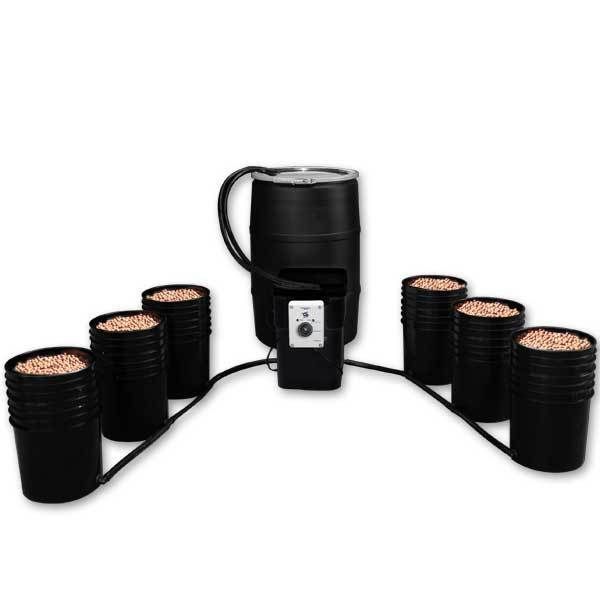   System soilless hydroponics with six 5 gallon grow pots & reservoir