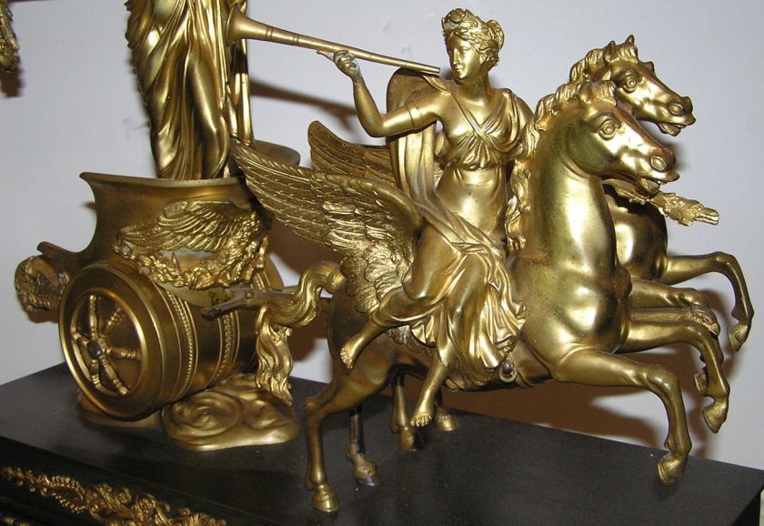 Antique Roman Chariot Racer Gilt Bronze Sculpture  