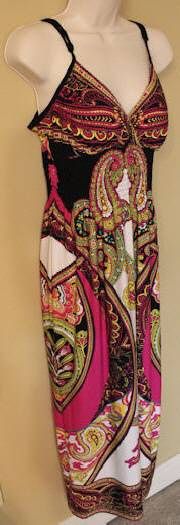 NWOT Charming Charlie Womens Adjustable Strap Sun Dress Pink Multi Sz 