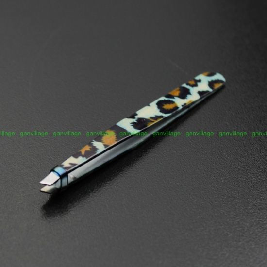 Leopard Eyebrow Plucking Tweezer Hair Removal Slant Tip  