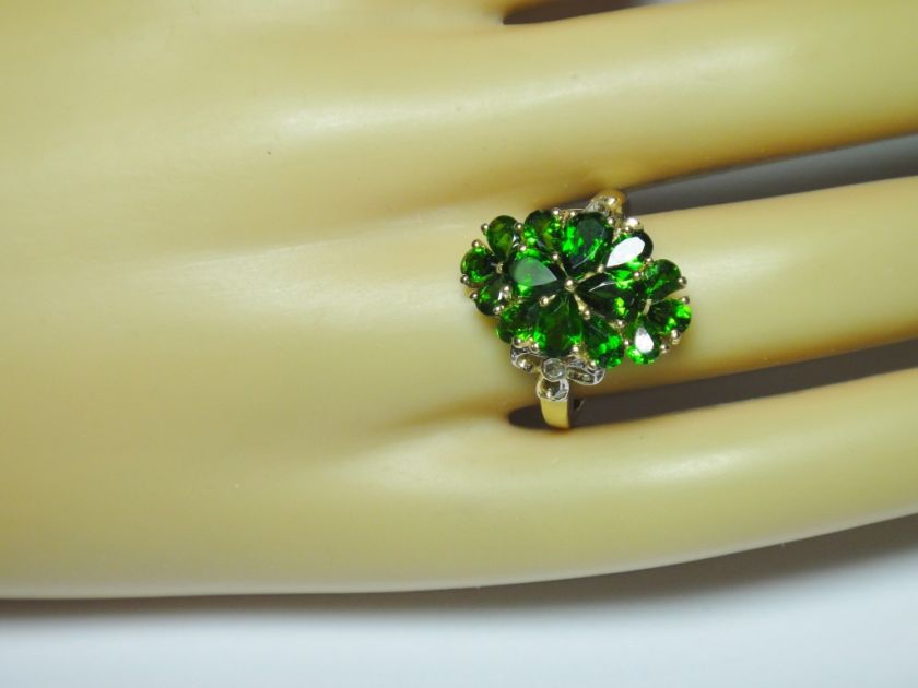   chrome diopside & Diamond RING 14K Y/GOLD BIG BOLD COCKTAIL RING N/R