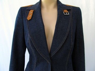 ESCADA BLUE DENIM PANT SUIT AMAZING DETAILS SIZE 40/38  