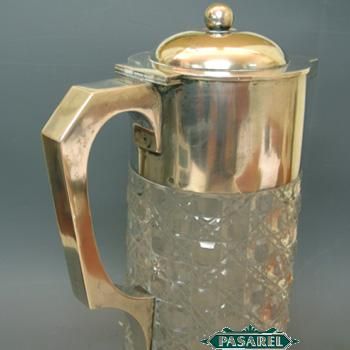 Art Deco Silver Claret Jug Wine Decanter Vienna Ca 1920  