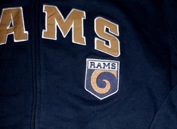 St Louis Rams Hoodie 2XL Special Stitched Full Zip NFL  