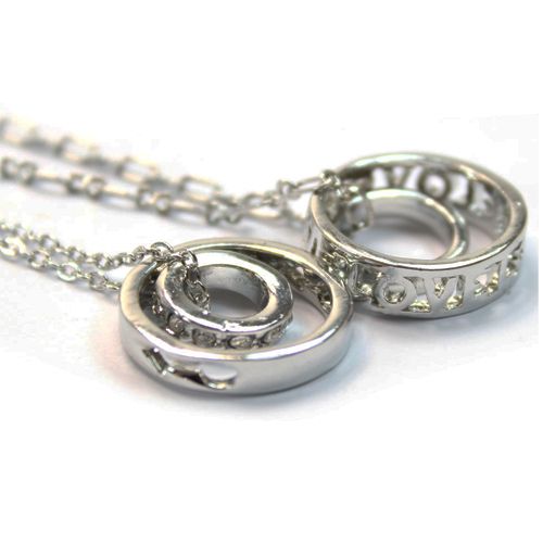 Fashion Concentric Circles Couple Necklace two PCS  