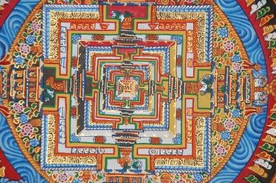 This listing is for a hand painted Kalachakra mandala thangka painting 