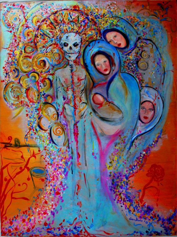 Art Abstract Contemporary Modern Skull Day of Dead Dia de los muertos 