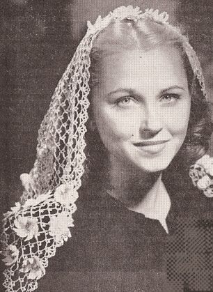 Vintage Crochet Mantilla Shawl Fascinator Scarf PATTERN  