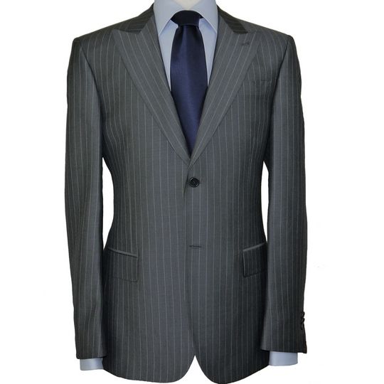 NWT ERMENEGILDO ZEGNA CLOTH GRAY PINSTRIPE MERINOS SUIT  