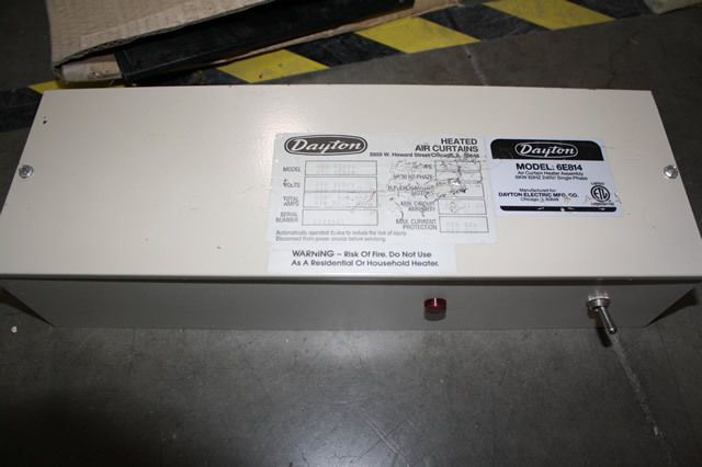 DAYTON 6E814 SINGLE PHASE 240V 6KW AIR CURTAIN HEATER ASSEMBLY  