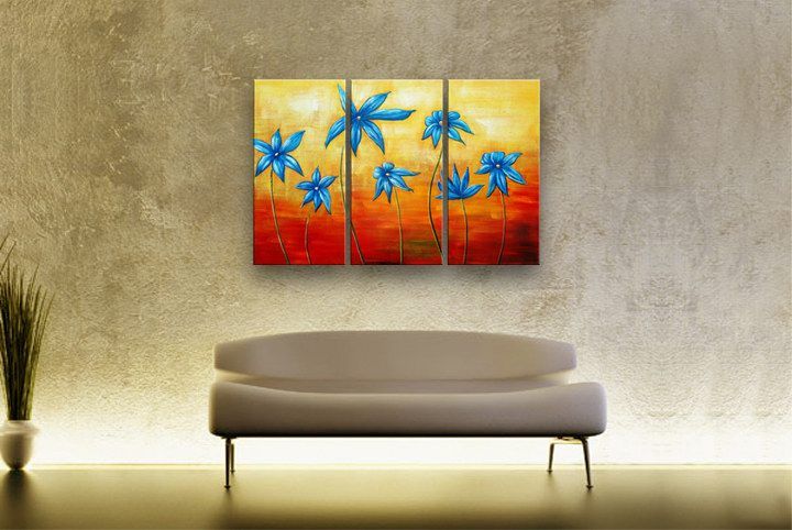   60 ABSTRACT MODERN Floral CONTEMPORARY ART 3 OIL PAINTING P31  