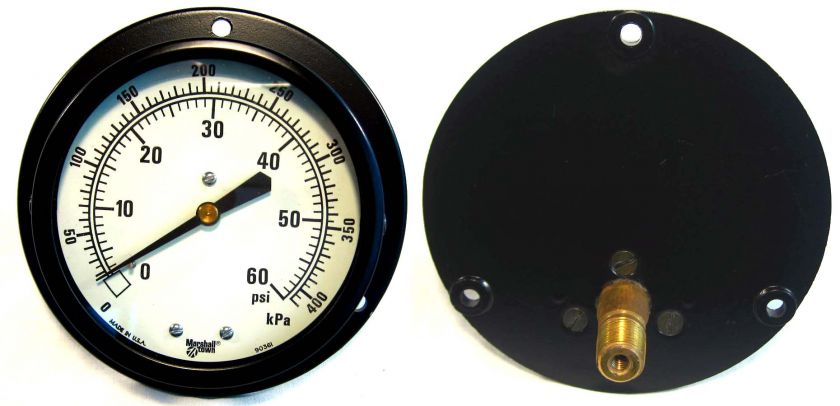 Marshalltown 3 1/2 Pressure Gauge 0 60 PSI x2 1/4 NPT  