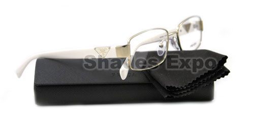 NEW PRADA EYEGLASSES VPR 56N WHITE OPTICAL RX ZVN 101  