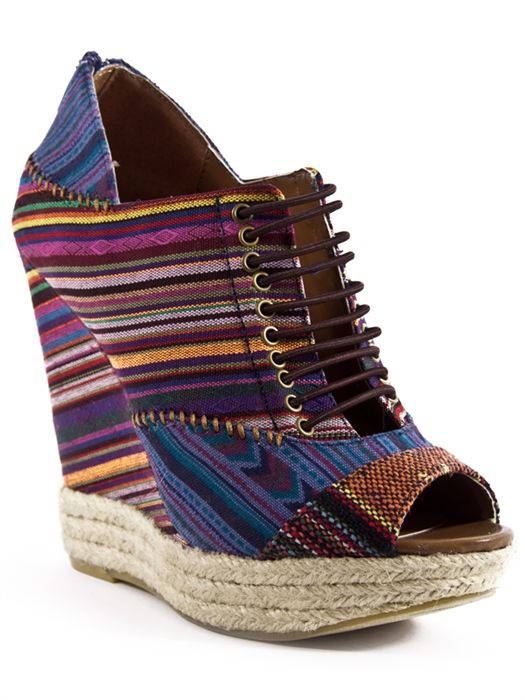 NEW CHINESE LAUNDRY MAKE MY DAY Multi Color Espadrille Wedge Heel 