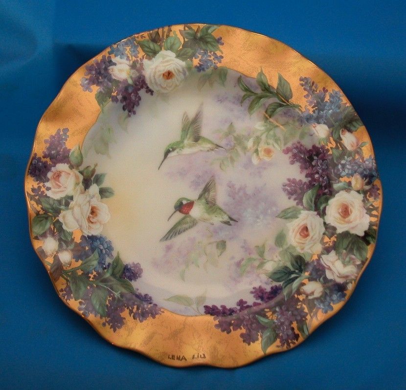 1999 LENA LIUS DELICATE TREASURES Hummingbird Plate  