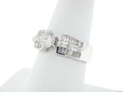 ITALIAN 18K WHITE GOLD 2.00ctw DIAMOND ENGAGEMENT RING  