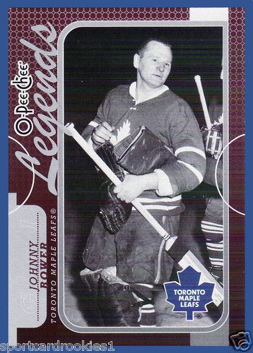 08 09 OPC O Pee Chee Legends Johnny Bower #566  