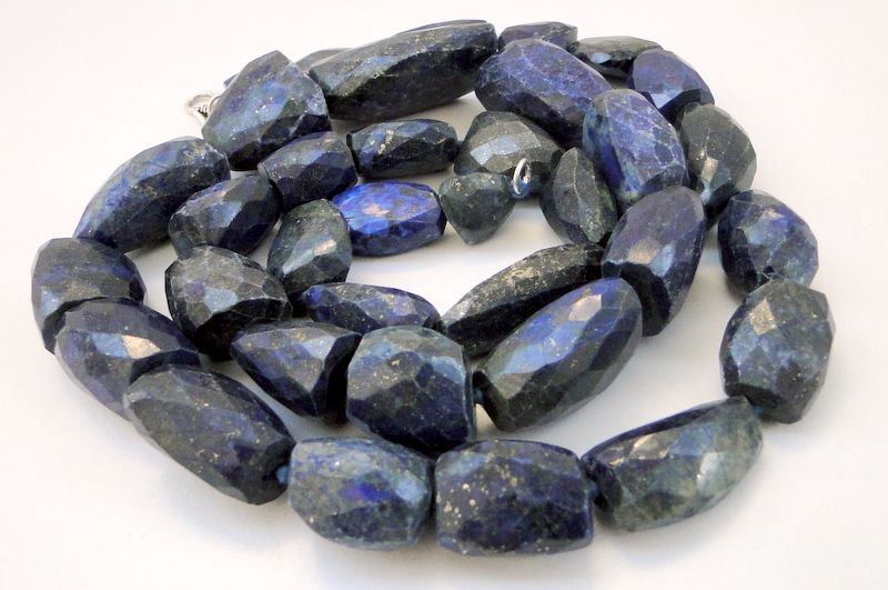 VINTAGE ANTIQUE LAPIS LAZULI STONES BEADS STRAND NECK  