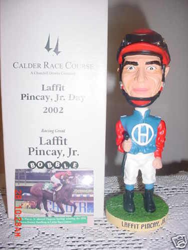 LAFFIT PINCAY, JR. BOBBLEHEAD CARD & BOX  