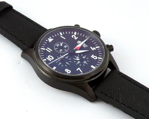 42mm Parnis PVD case black dial WATCH Full chronograph quartz week and 