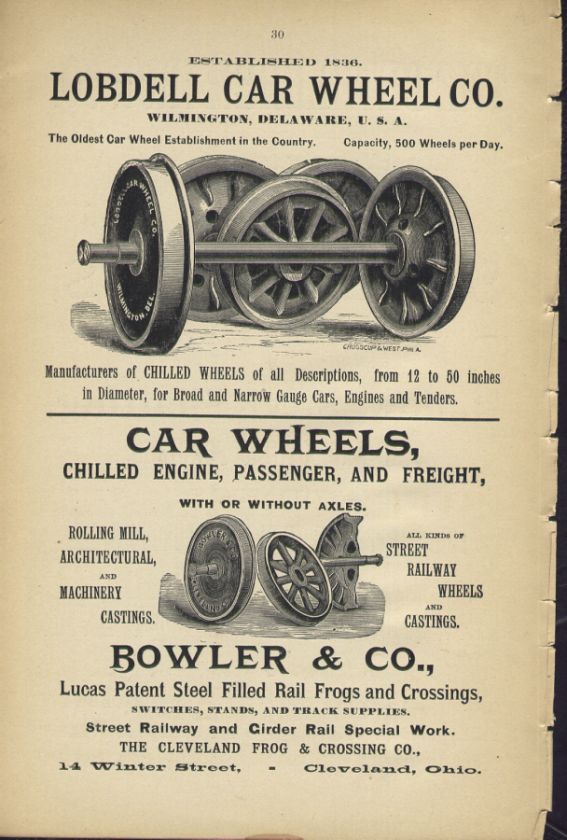 1896 railroad advertising. Genuine.  