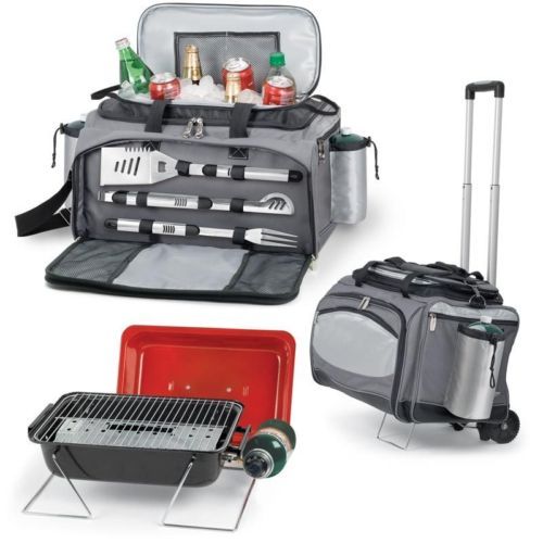 Picnic Time Vulcan Portable Combo Cooler & Grill Wheels  