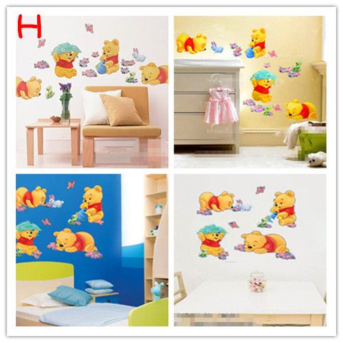 DIY Wall Baby Stickers Disney Winnie the Pooh Kids Nursery Room Decal 