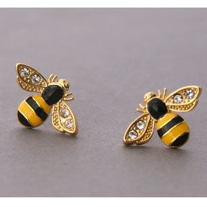 HONEY BEE EARRINGS   925 Sterling Silver Post  