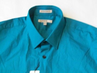 NWOT EXPRESS 1MX TEAL EXTRA SLIM FIT DRESS MENS SHIRT sz M  