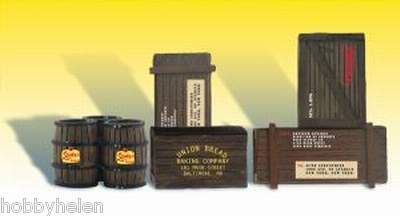 WOODLAND SCENICS WOODEN CRATES & BARRELS G SCALE  