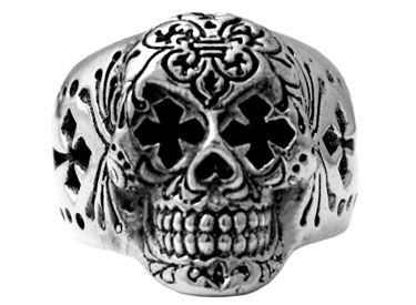 King Baby Studio Day of the Dead ring SKULL Sterling  