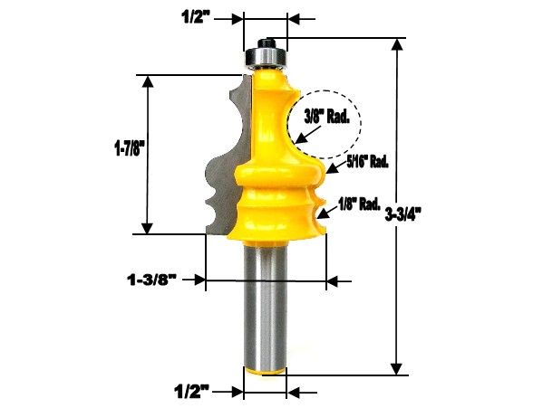 pc 1/2 SH Face Specialty Molding #2 Router Bit Set  