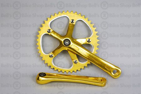   Track Cranks GOLD 170mm 46T Fixed Gear Crankset 072774221783  