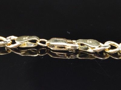 MEN 5MM YELLOW GOLD FIGARO LINK DIAMOND CUT CHAIN 30  