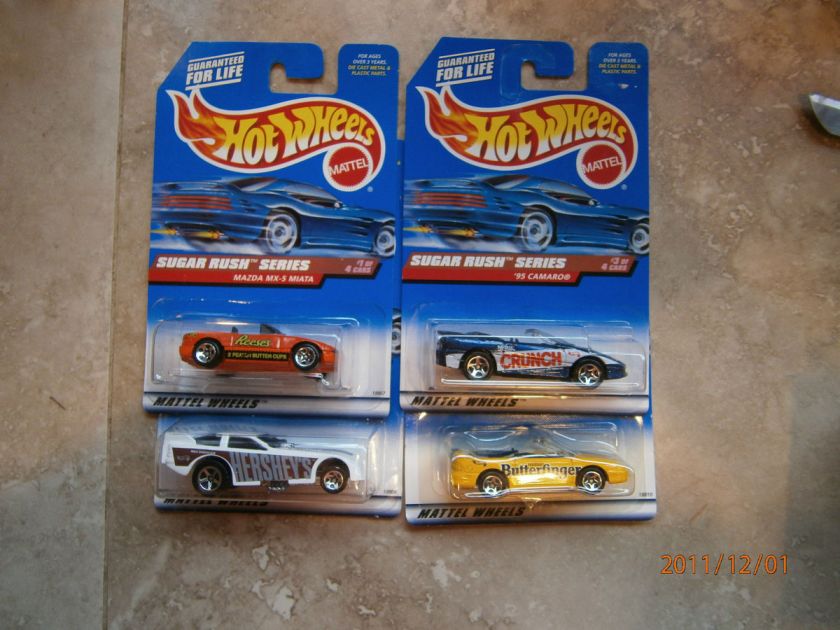 1998 Hotwheels Sugar Rush series 4 cars  