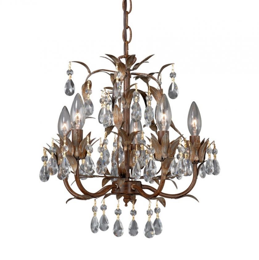   Crystal Chandelier OR Semi Flush Ceiling Lighting Fixture, Bronze