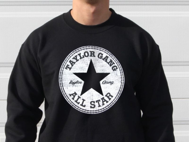 TAYLOR GANG ALL STARS CREW NECK SWEATSHIRT SIZE L BLK  