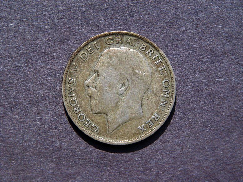 1921 ENGLAND HALF CROWN SILVER COIN  