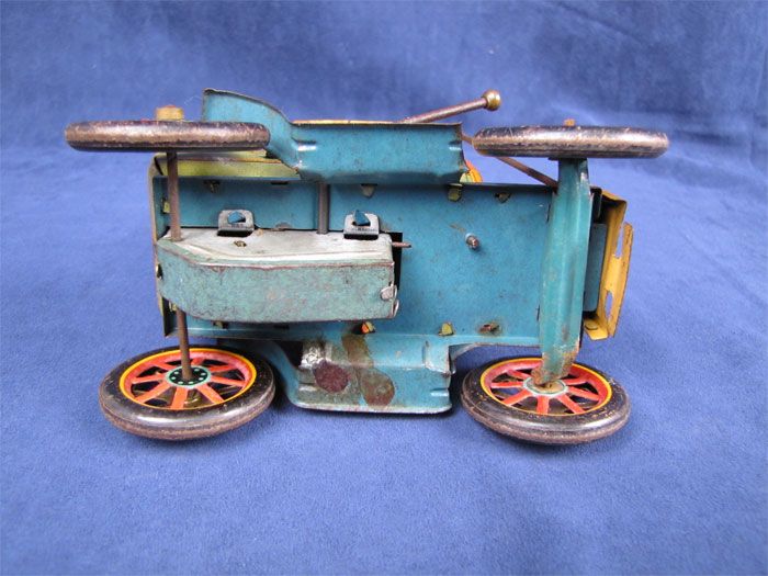 Vintage Tin Litho Modern Toys Lever Action Car Works  